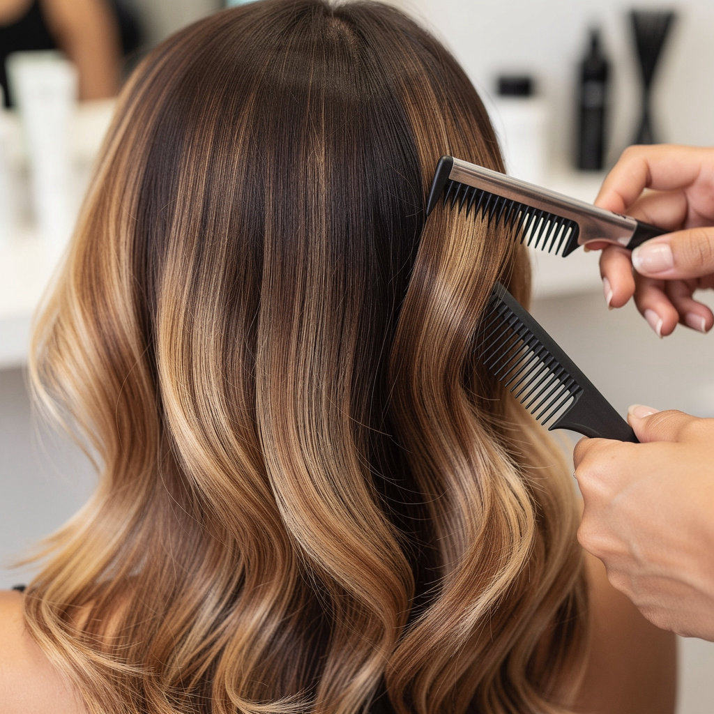 Beauty Salon V hair transformation showcasing expert balayage and color services in Goleta, CA