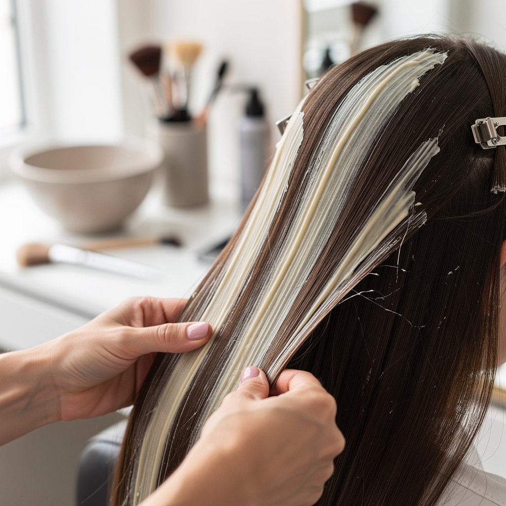 Beauty Salon V professional stylist performing expert hair coloring services in Goleta, CA